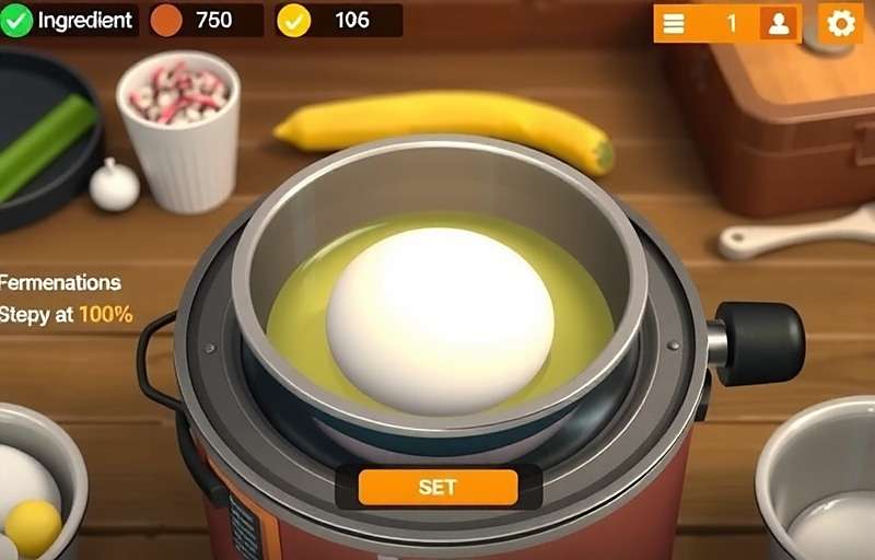 DhoklaDiscovery gameplay showing step-by-step dhokla preparation with fermentation meter and ingredient measurements