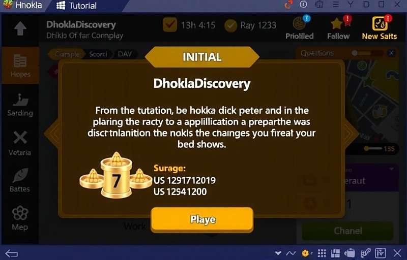 DhoklaDiscovery new player guide showing the initial tutorial screen with basic dhokla preparation steps